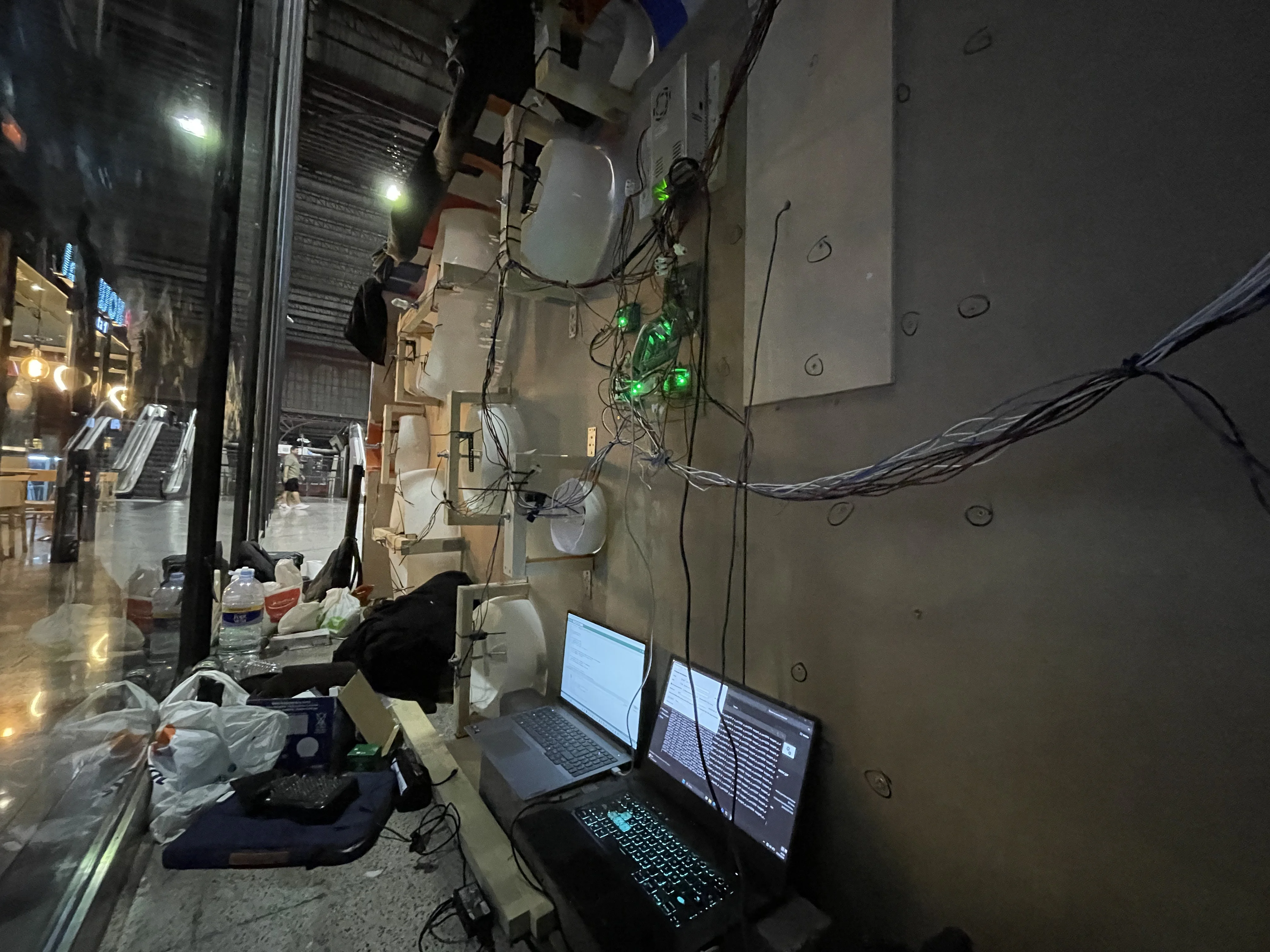 The backend of the installation